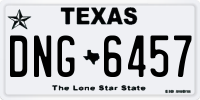TX license plate DNG6457