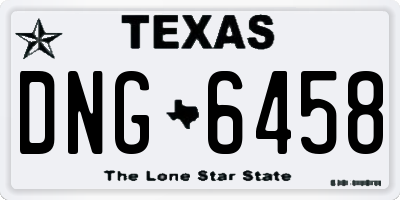 TX license plate DNG6458