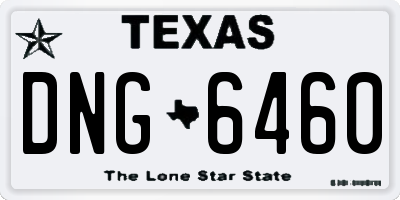 TX license plate DNG6460