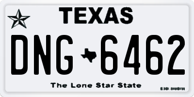 TX license plate DNG6462