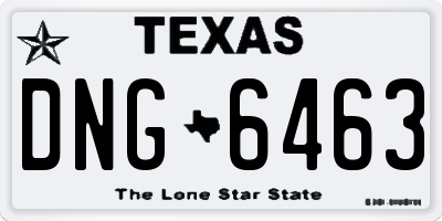 TX license plate DNG6463