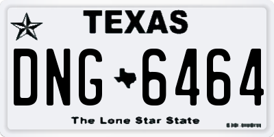 TX license plate DNG6464