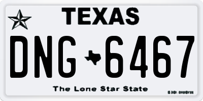 TX license plate DNG6467