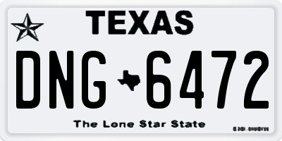 TX license plate DNG6472