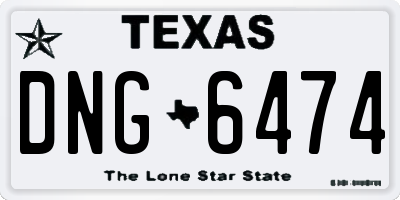 TX license plate DNG6474