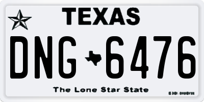 TX license plate DNG6476