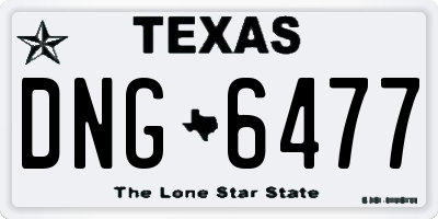 TX license plate DNG6477