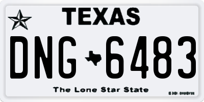 TX license plate DNG6483