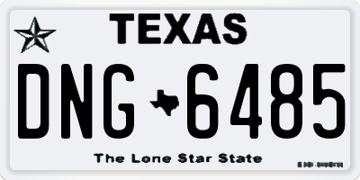 TX license plate DNG6485