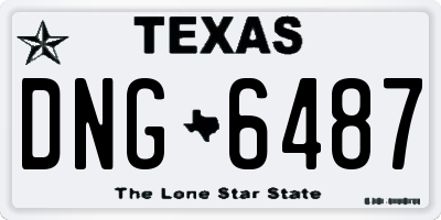 TX license plate DNG6487