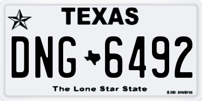TX license plate DNG6492