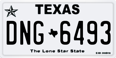 TX license plate DNG6493
