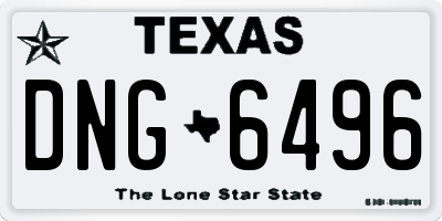 TX license plate DNG6496