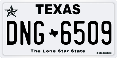 TX license plate DNG6509