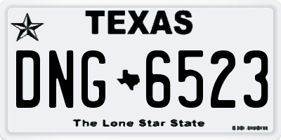 TX license plate DNG6523