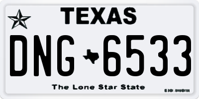 TX license plate DNG6533