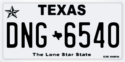 TX license plate DNG6540
