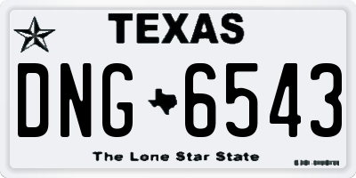 TX license plate DNG6543