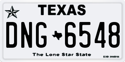 TX license plate DNG6548