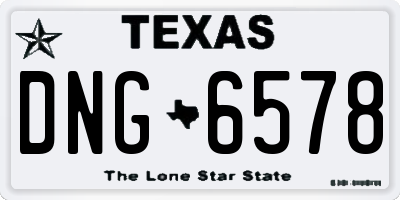 TX license plate DNG6578