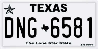TX license plate DNG6581