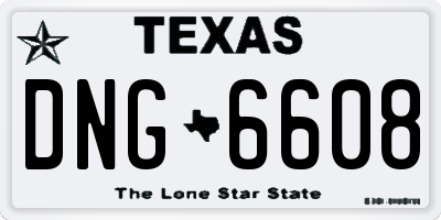 TX license plate DNG6608