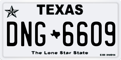 TX license plate DNG6609