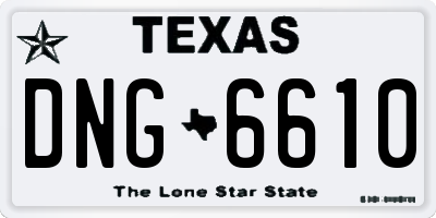 TX license plate DNG6610