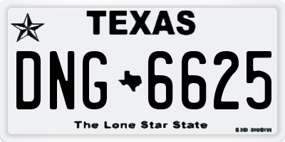 TX license plate DNG6625
