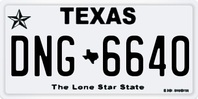 TX license plate DNG6640