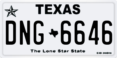 TX license plate DNG6646