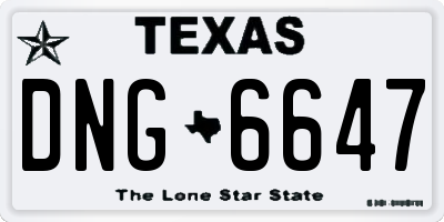 TX license plate DNG6647