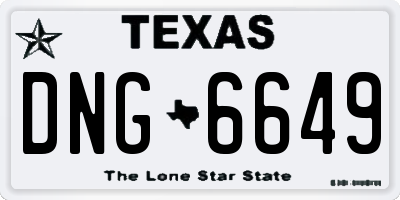 TX license plate DNG6649