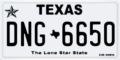 TX license plate DNG6650