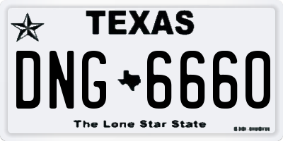 TX license plate DNG6660