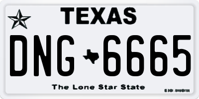 TX license plate DNG6665