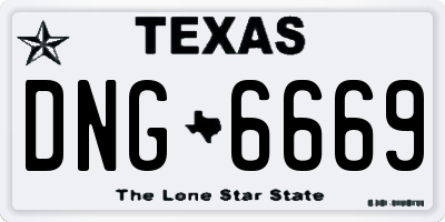 TX license plate DNG6669