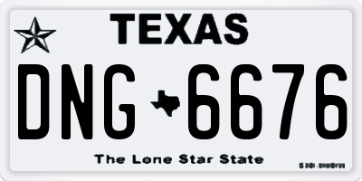 TX license plate DNG6676