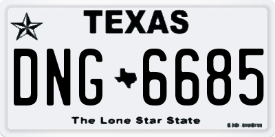 TX license plate DNG6685