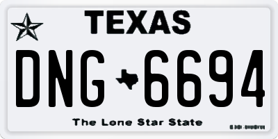 TX license plate DNG6694