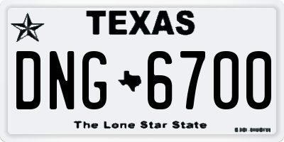 TX license plate DNG6700
