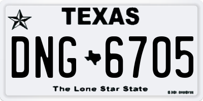 TX license plate DNG6705