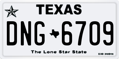 TX license plate DNG6709