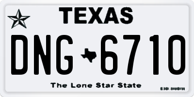 TX license plate DNG6710