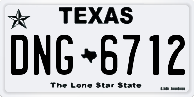 TX license plate DNG6712