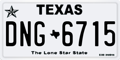 TX license plate DNG6715