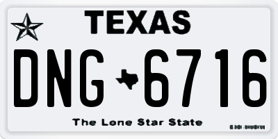 TX license plate DNG6716