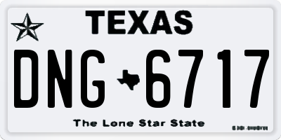 TX license plate DNG6717