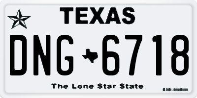 TX license plate DNG6718