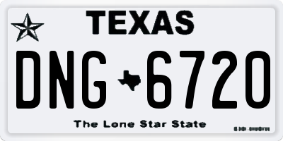 TX license plate DNG6720